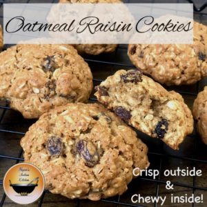 Oatmeal Raisin cookies-Crisp on the surface, soft and chewy inside!