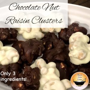 Chocolate nut raisin clusters