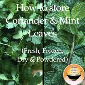 How to store mint and coriander leaves for a long time