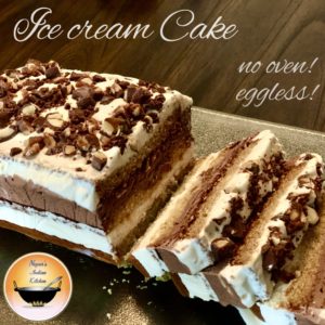 How to make eggless ice cream cake`