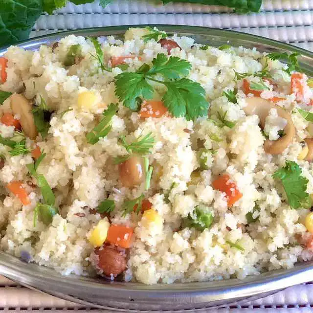 Fonio Upma recipe - Vegan Fonio recipes - My Elephant Kitchen