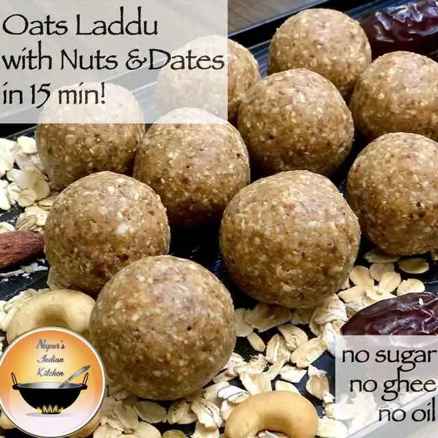 How to make Healthy Oats Laddu with nuts and dates in 15 min