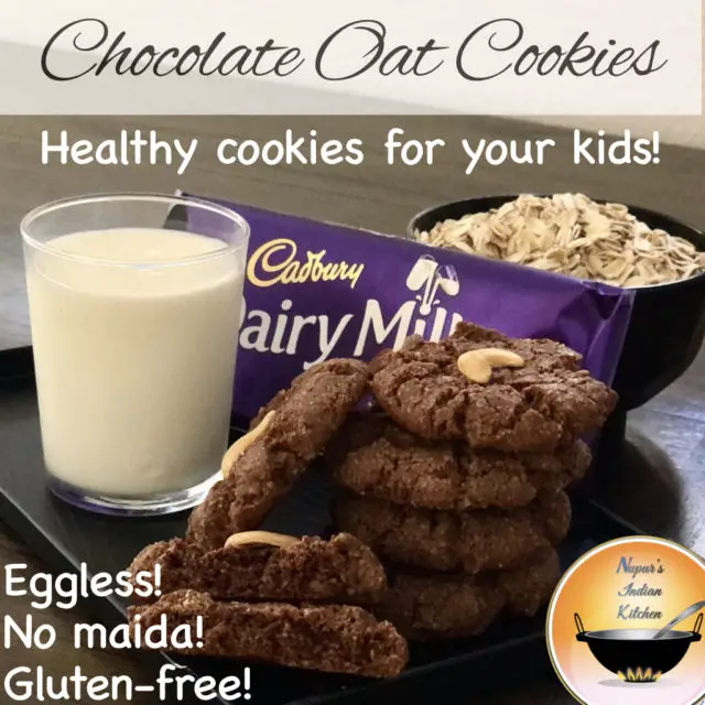 How to make chocolate oatmeal cookies-eggless and gluten-free