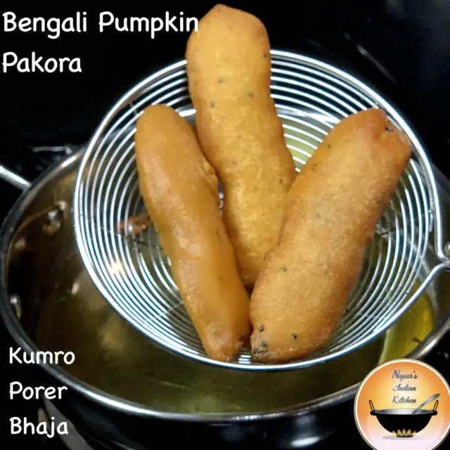 How to make Crispy Bengali Pumpkin Pakora-Kumro Bhaja