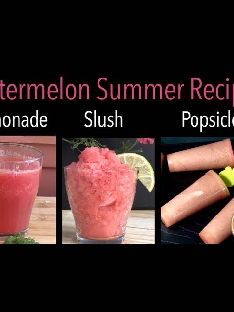 watermelon summer recipes, watermelon lemonade, watermelon slush, watermelon popsicle